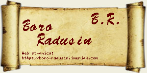 Boro Radusin vizit kartica